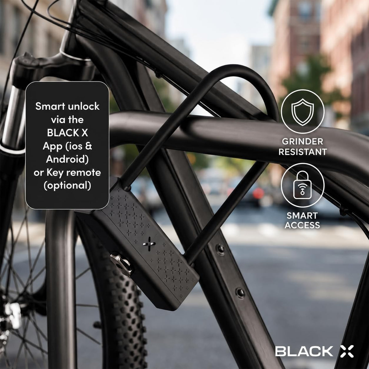 Black X Titan RockSolid Smart Shackle Lock, Bicycle, Motorcycle, Scooter or Bike 2