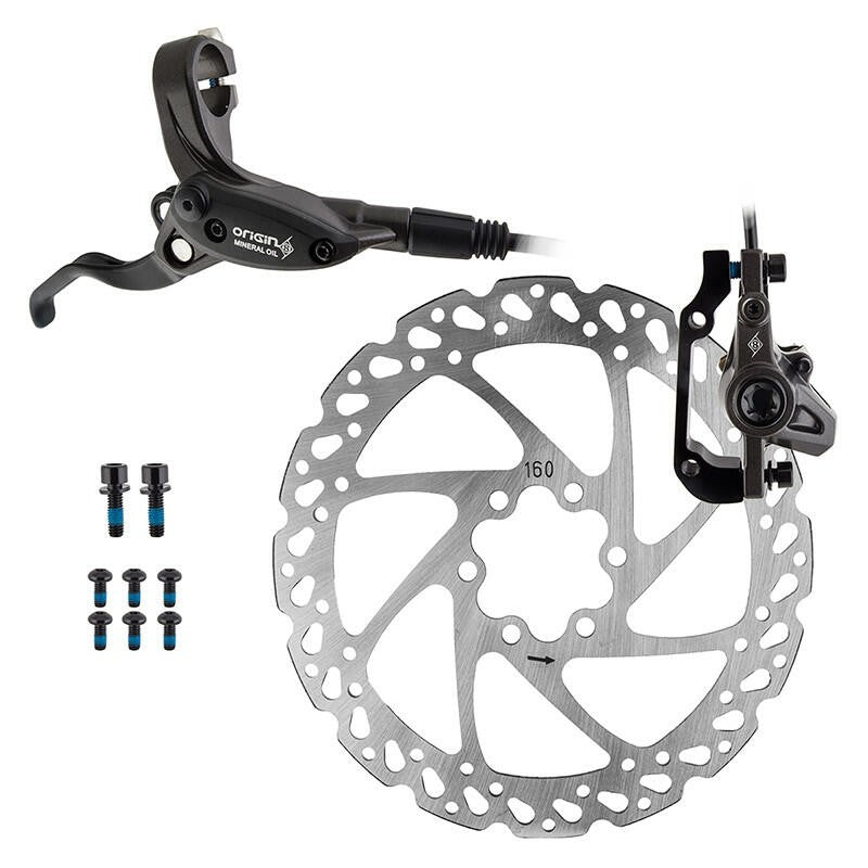Origin-8 Vise MTB Hydraulic Post Mount Disc Brake + Lever + Rotor 160mm - Rear 1