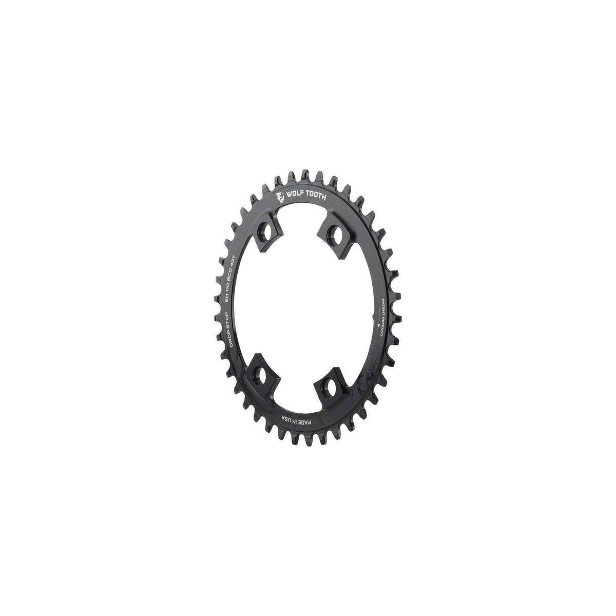 Wolf Tooth Components Drop-Stop 42t Chainring Shimano 110mm Asymmetric BCD Black 1