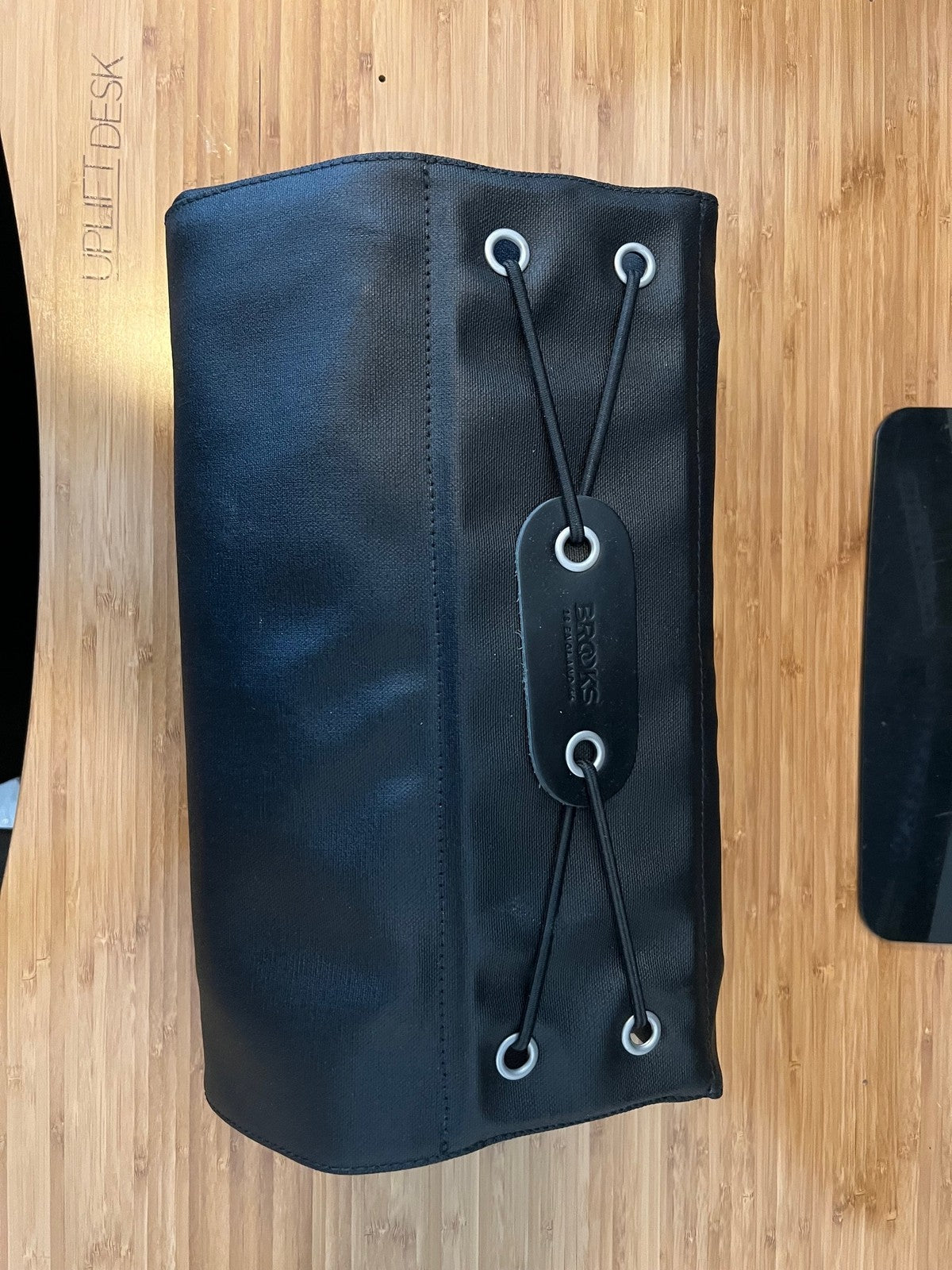 Brooks Brick Lane Roll-Up Pannier Black-Black Canvas w/ Leather Belts 6