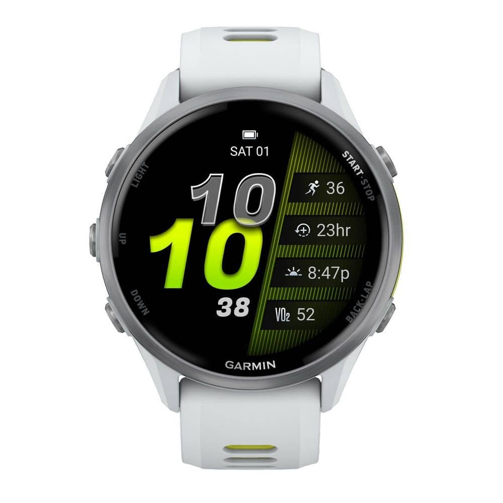 Garmin Forerunner 970 Watch Whitestone/Translucent Amp Yellow Silicone 1