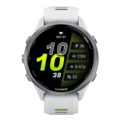 Garmin Forerunner 970 Watch Whitestone/Translucent Amp Yellow Silicone 1