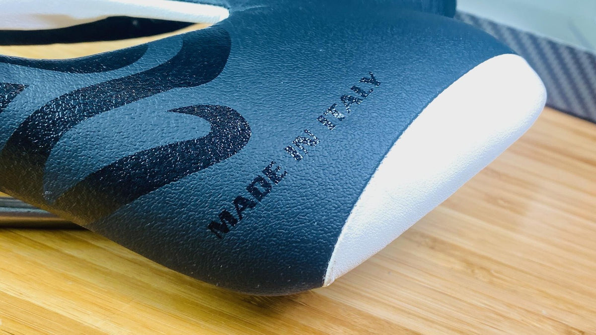 ARTE SELLE Carbon Titanium Rail Black/White Cutout Racing Saddle Made in Italy 6