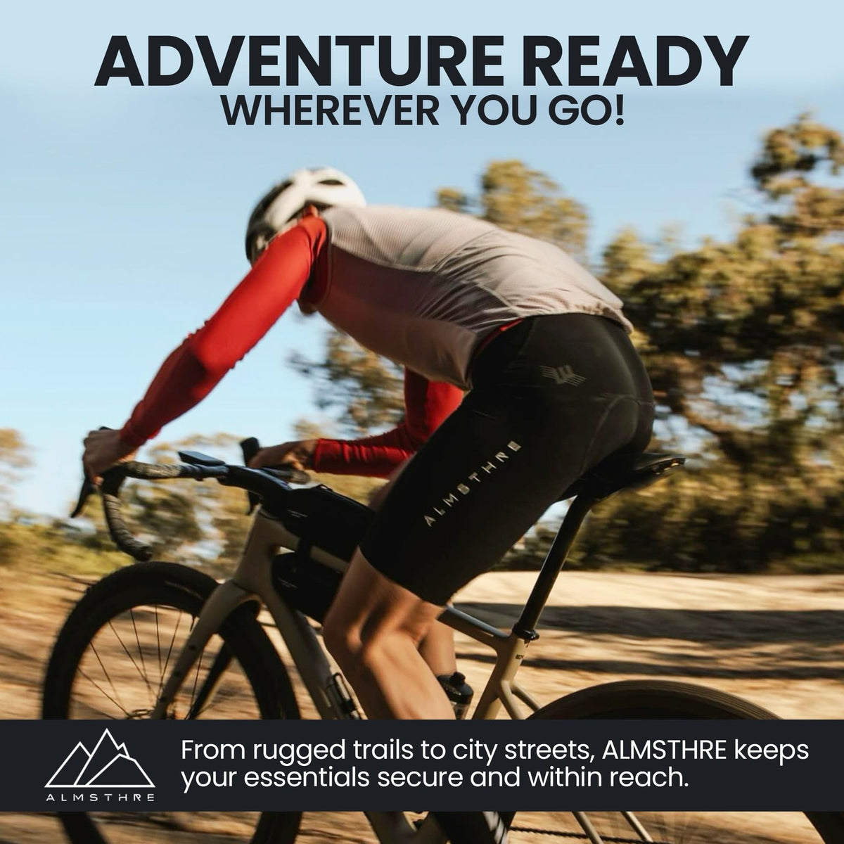 ALMSTHRE Signature Bike Frame Bag - Midnight Black, Large/XL Sizing | Durable 5