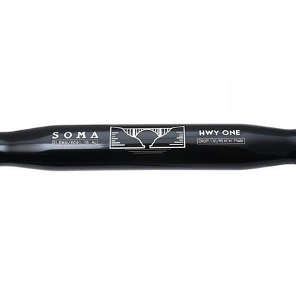 Soma Highway One Compact Drop Road Handlebar 40cm x 26.0mm Black 2
