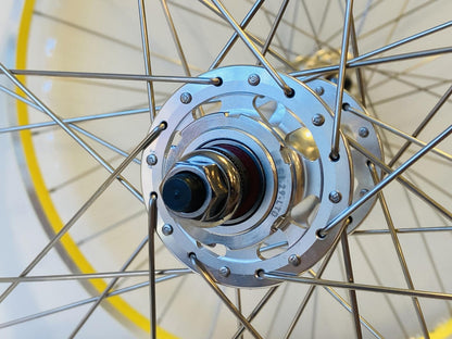 Velocity AEROHEAD 700c Track/Fixie Clincher Wheelset 32h Fix/Free 100/120 Yellow 7