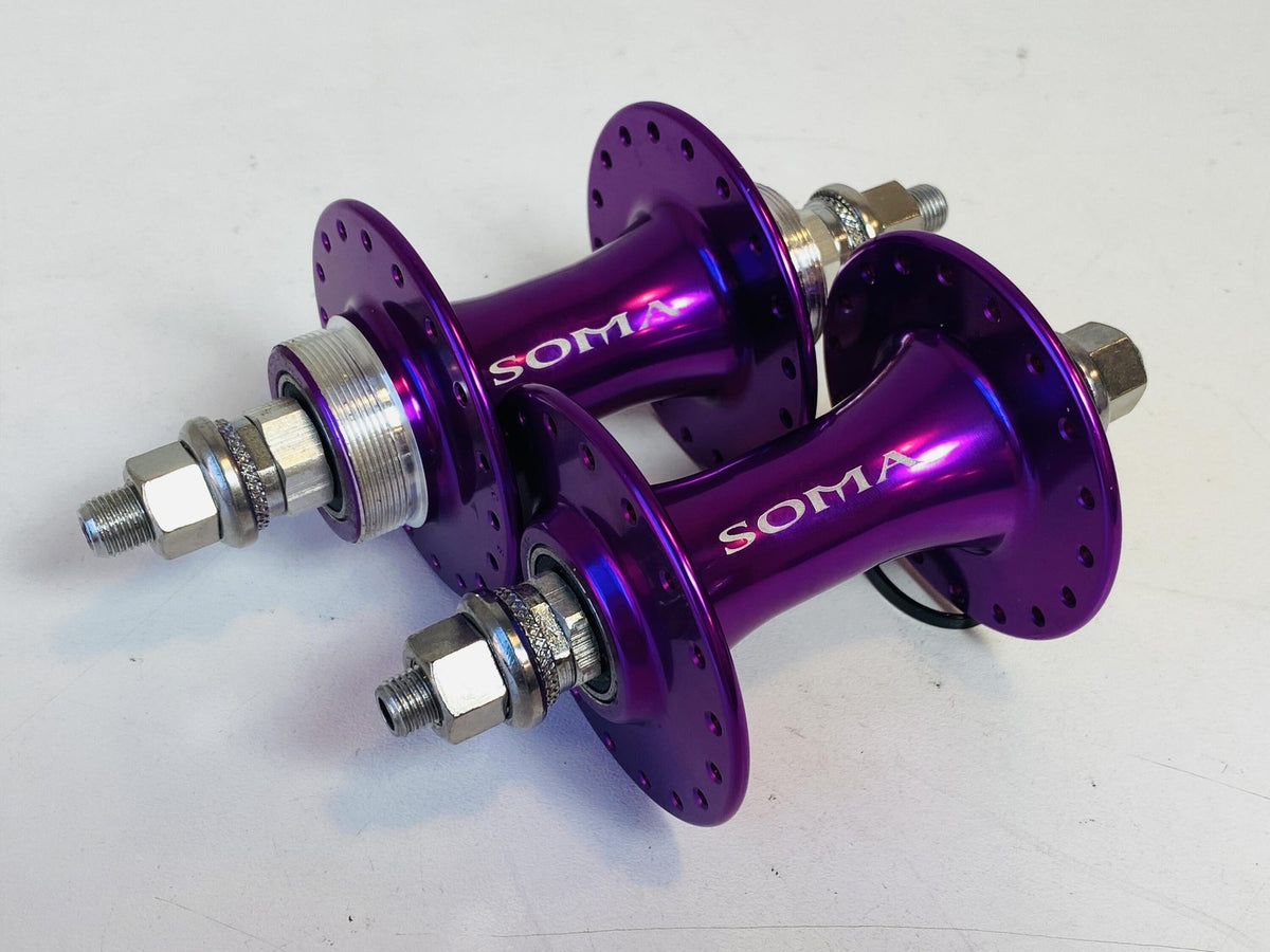 NOS SOMA Somax 36h Track Hub Set 100/120mm Fix / Free Sealed Bearings - Purple 1