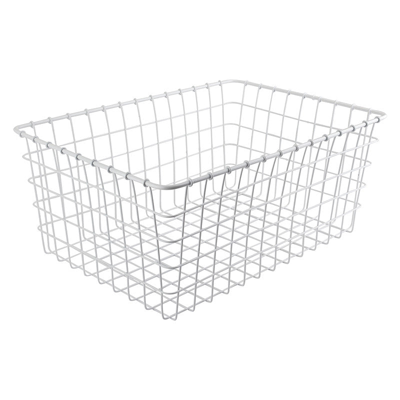 Wald Products #1275 Basket, White Powder-Coat Steel, 21" x 15" x 9" - No 1