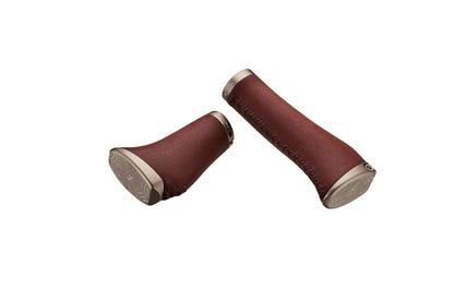 Ciclovation Tomahawk Ergonomic Leather Grips, GripShift Compatible - Honey Brown 1