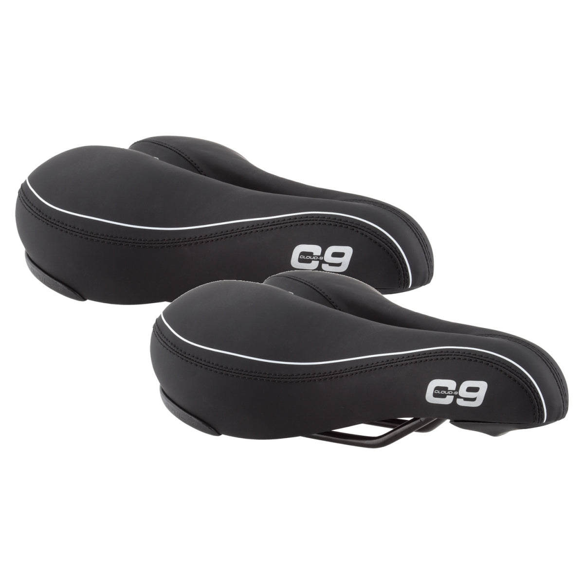 2 Pack Cloud-9 Unisex Cut Out Bicycle Comfort Seats Black Vinyl 10.5x7.25 1