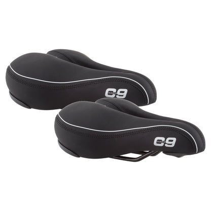 2 Pack Cloud-9 Unisex Cut Out Bicycle Comfort Seats Black Vinyl 10.5x7.25 1