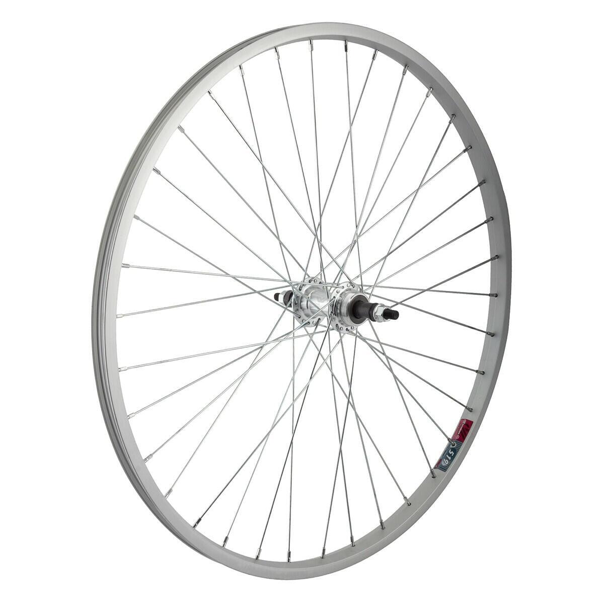 WM Wheel Rear 26in (559x19mm) Alloy Silver 36H FW 5/6/7sp Bolt-On 135mm 14gucp 1