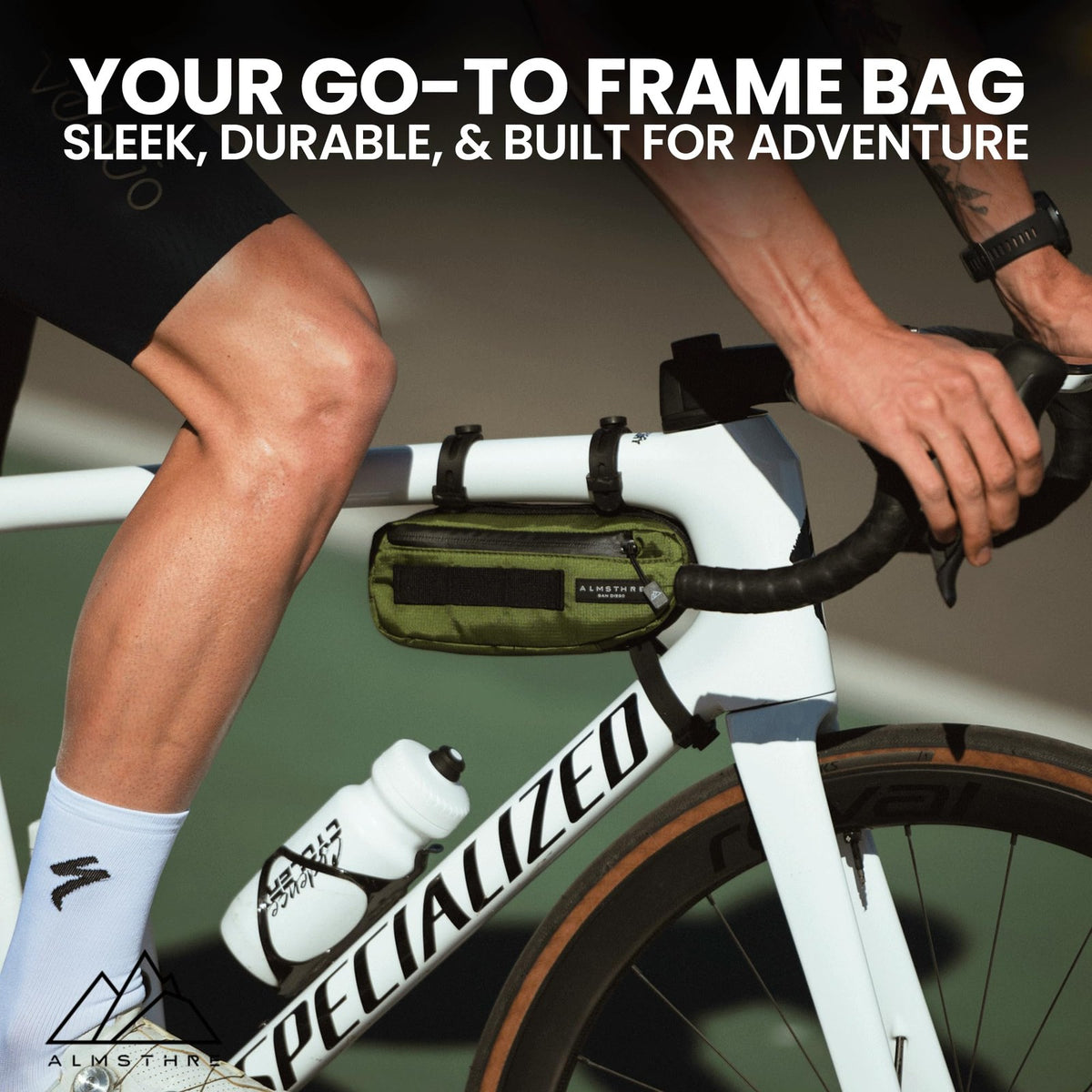 ALMSTHRE Compact Bike Frame Bag, Weather-Resistant, Hunter Green 5