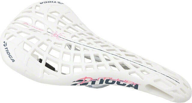 Tioga D-Spyder BMX Saddle Hollow Chromoly Rails White 1