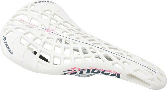 Tioga D-Spyder BMX Saddle Hollow Chromoly Rails White 1