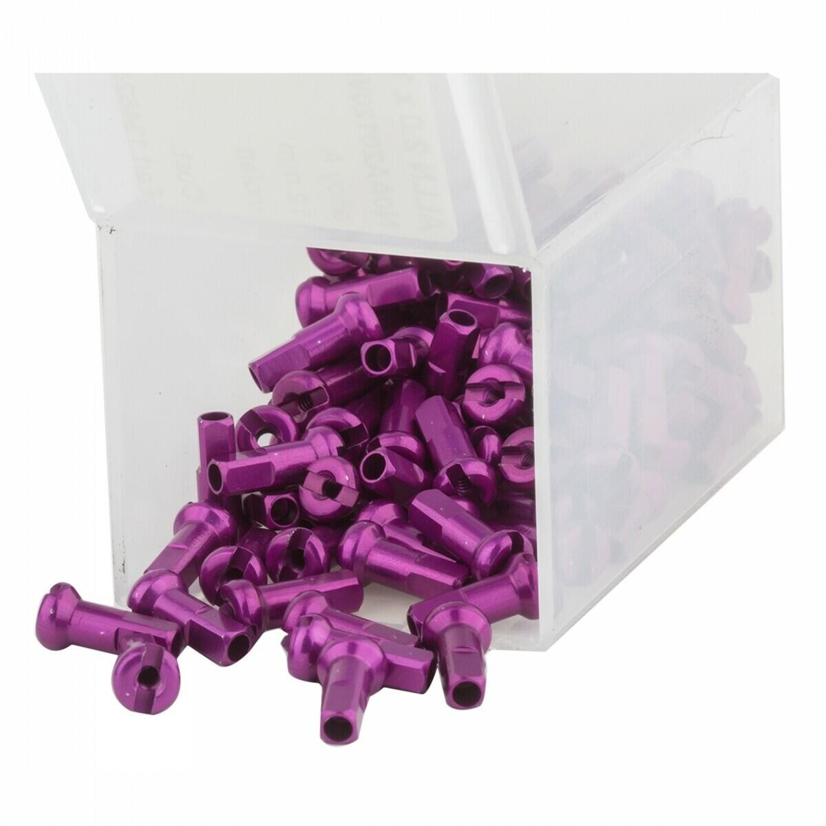 DT Swiss Alloy Spoke Nipples 2.0 x 12mm Purple Box of 100 2