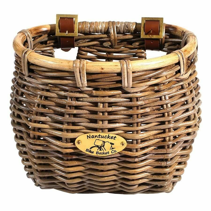 Nantucket Bike Basket Tuckernuck Classic Rattan Gray 11.5"x9.5"x9.5" 1