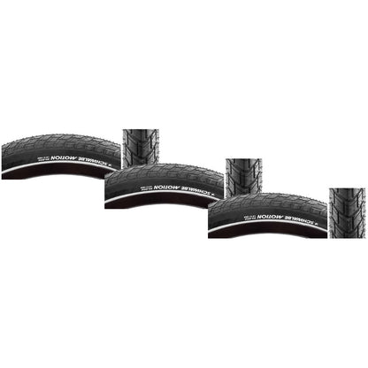 3 Pack Schwalbe Motion Big Apple 20"x2.00 Wire Clincher Tires Black Reflex 1