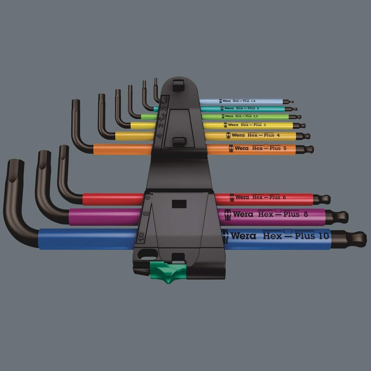 Wera Tools 05073593001 950 SPKL/9 SM N SB Long ARM HEX Key Set, One Size, Multi 3