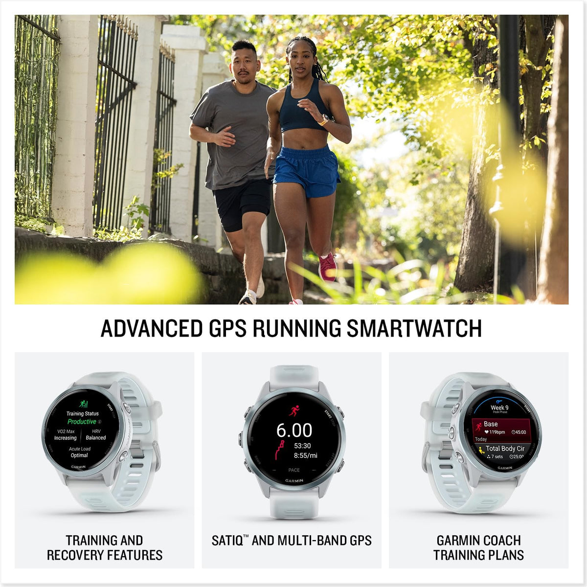 Garmin Forerunner 570 Watch 42mm Cloud Blue/Translucent Whitestone Silicone 2