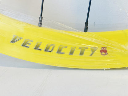 Velocity B-43 700c Fixed Gear Wheelset 32h 100/120mm Origin-8 Hubs - Yellow NMSW 4