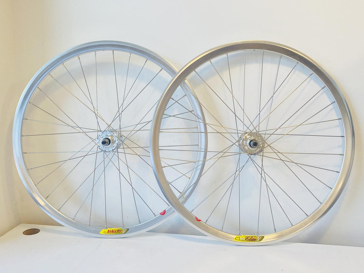 Velocity Pro Elite Deep-V 700c Tubular Track Wheelset Fix/Fix 32h 100/120 Silver 1