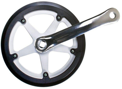 Sunlite Alloy Single Speed Crankset w/Double Chainguard, 170mm x 44t, 1
