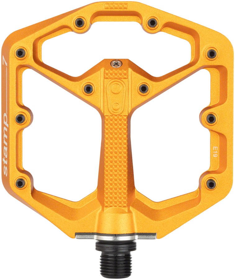 Crank Brothers Stamp 7 Orange Platform Pedals 9/16" Aluminum Body Small 1