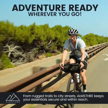 ALMSTHRE Signature XL Bar Bag – Midnight Black | Hard-Shell Bike Handlebar Bag 4