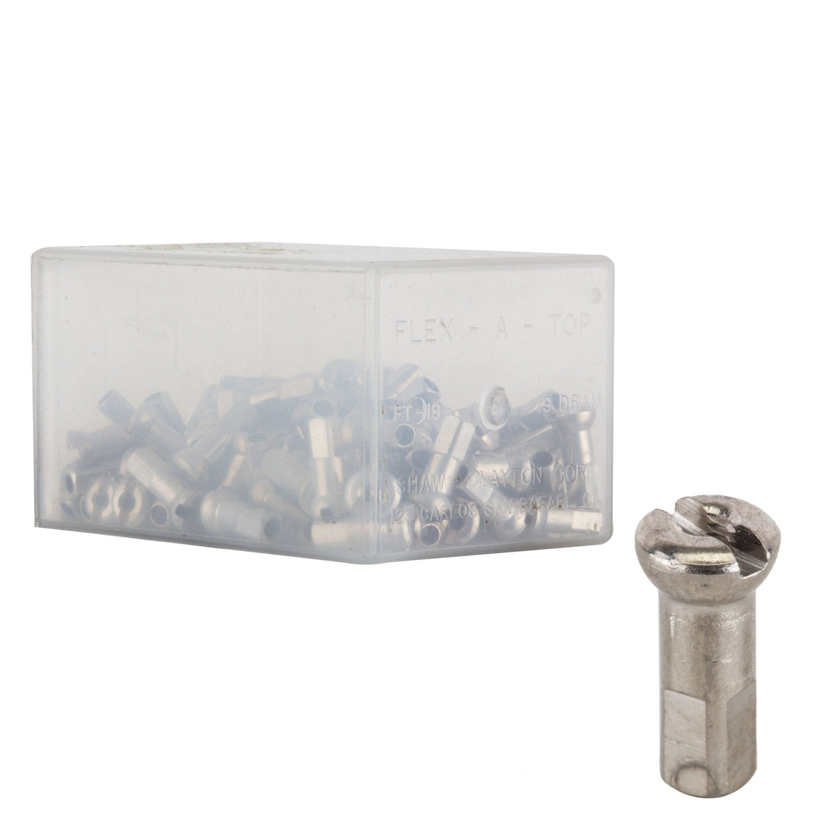 DT Swiss Pro Head Brass Nipples: 2.0 x 14mm, Silver, Box of 100 1