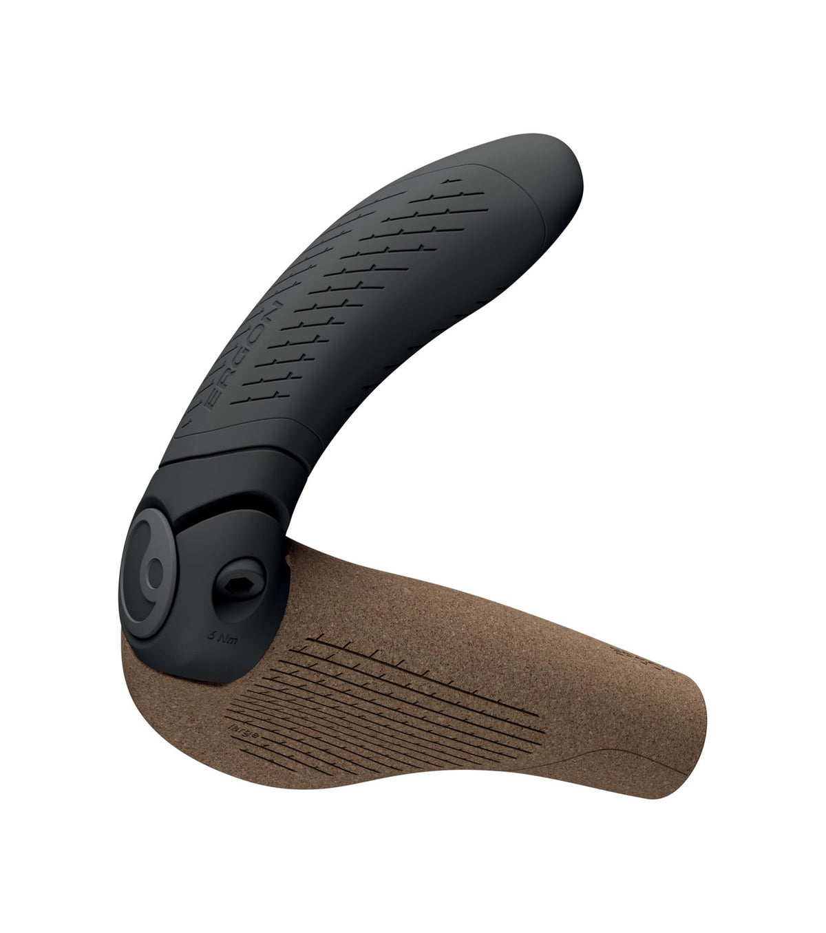 Ergon GP4 Evo BioKork Grips - Lock-On, Large, Black/Tan 3