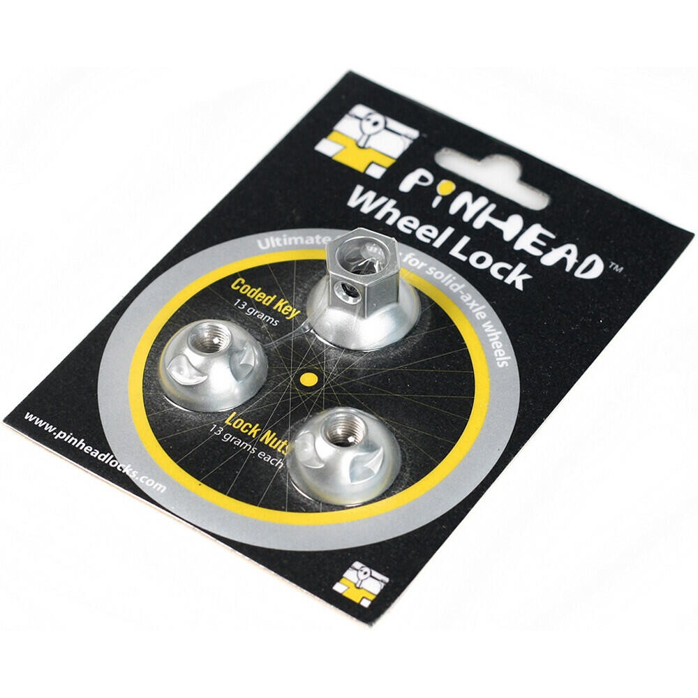 Pinhead Bicycle 9mm Front Wheel Bolt On Axle Lock Nuts & Coded Key Bike Security 1