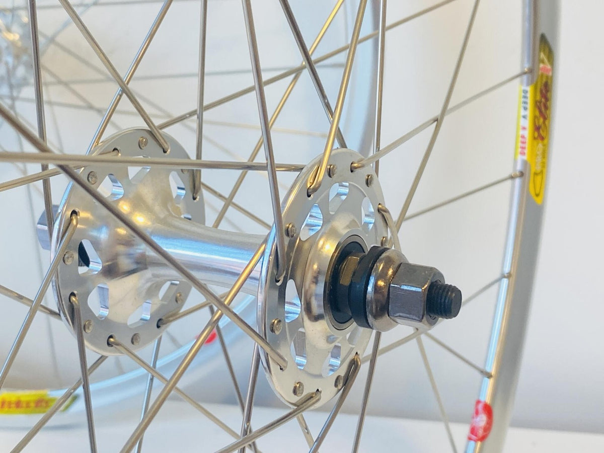 Velocity Pro Elite Deep-V 700c Tubular Track Wheelset Fix/Fix 32h 100/120 Silver 6