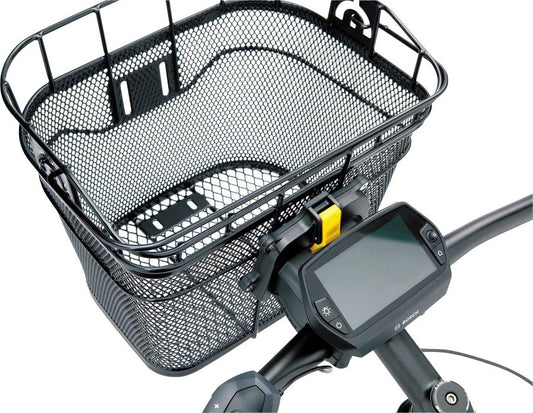 Topeak Black Front Basket with Fixer 3 Handlebar Bracket Bolt-On Mount 1