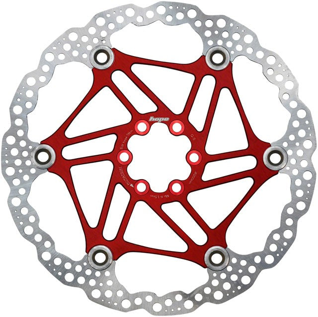Hope Floating Disc Brake Rotor - 200mm, 6-Bolt, Red 1