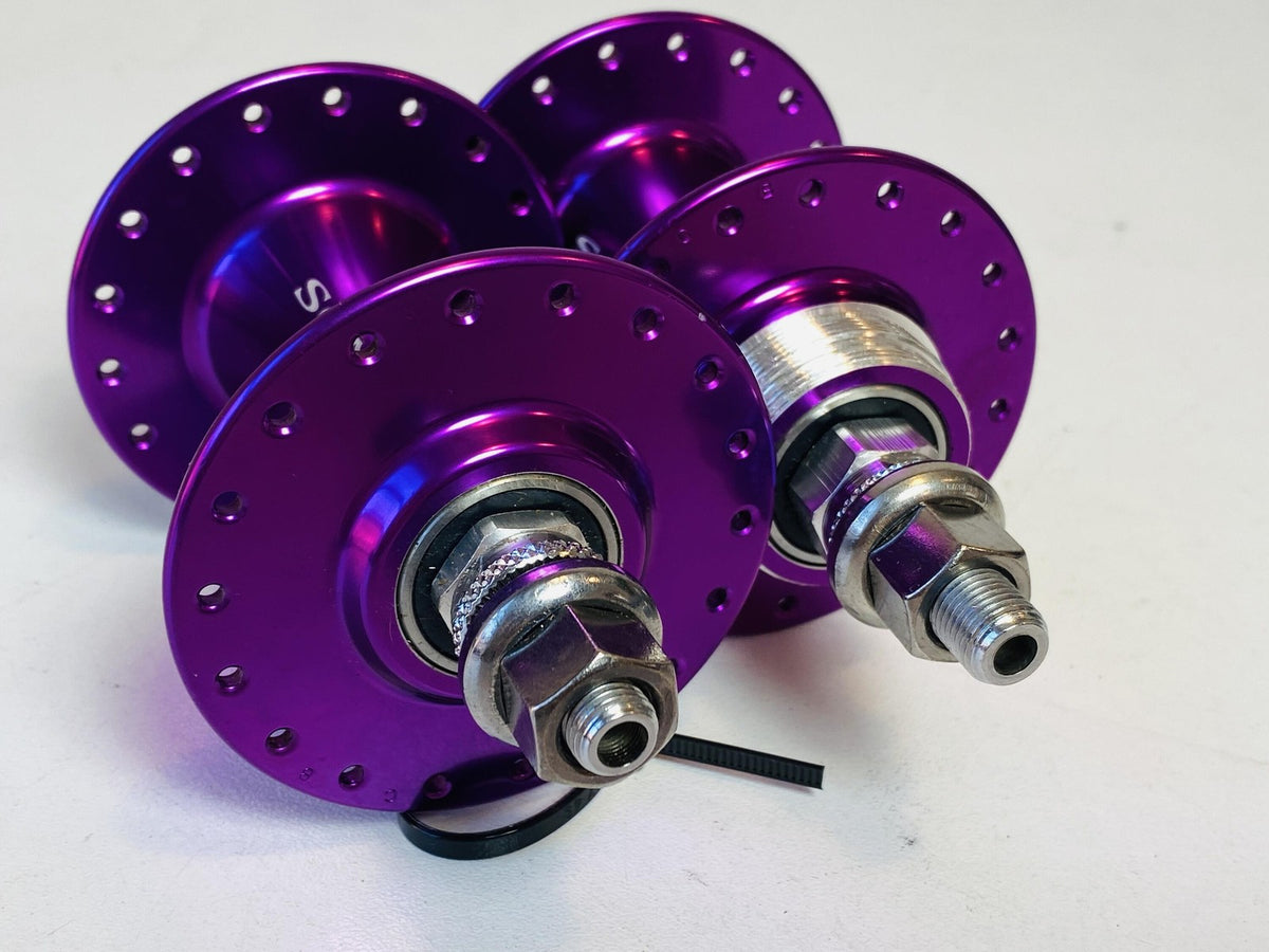 NOS SOMA Somax 36h Track Hub Set 100/120mm Fix / Free Sealed Bearings - Purple 3