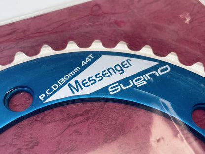 NOS Sugino Messenger 130BCD 44t Track Chainring 1/8" - Blue Anodized 2