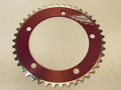 Unused Sugino Messenger 130BCD 42t Track Chainring 1/8" - PINK Anodized 1