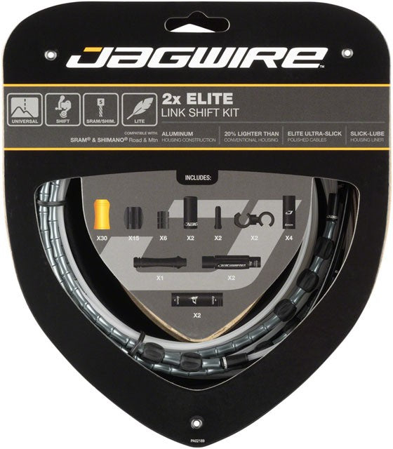 Jagwire 2x Elite Link Shift Cable Kit SRAM/Shimano Ltd Gray 1