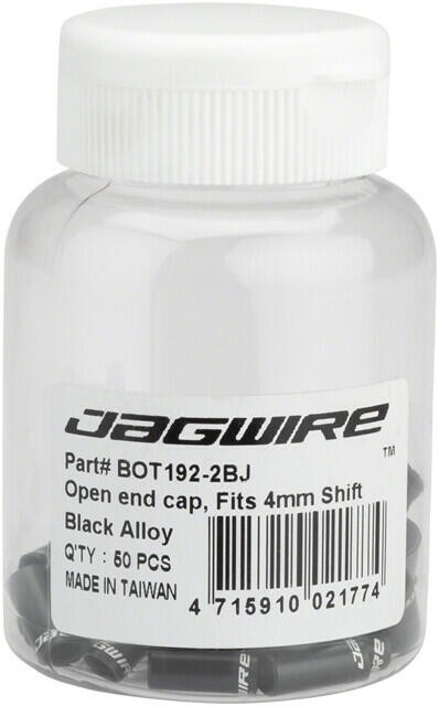 Jagwire 4mm Sealed Alloy End Caps Bottle of 50 Black 1