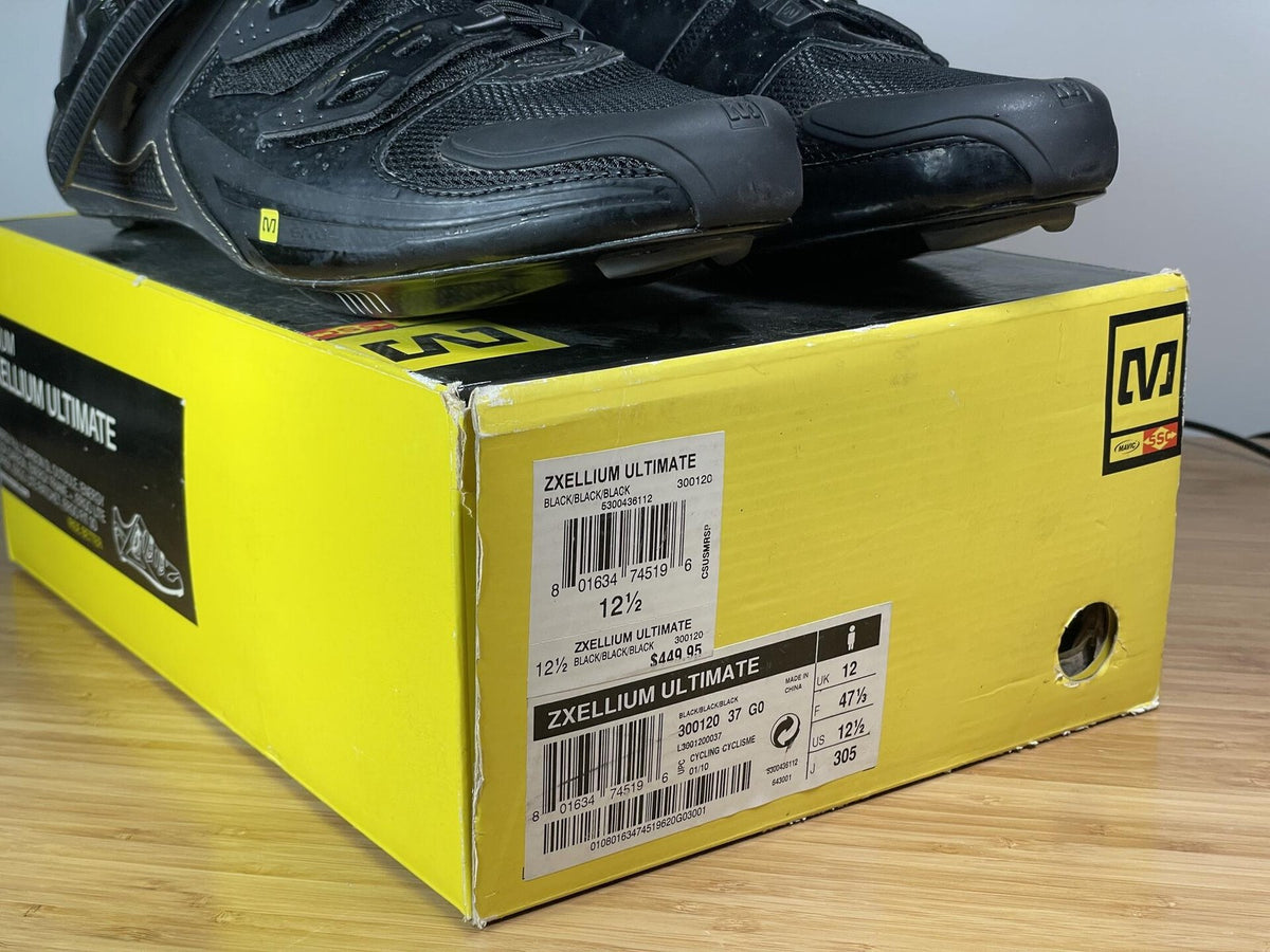 NOS Mavic SSC Zxellium Ultimate Road Bike Shoes 12.5 US 47-1/3 EU - BLACK 2
