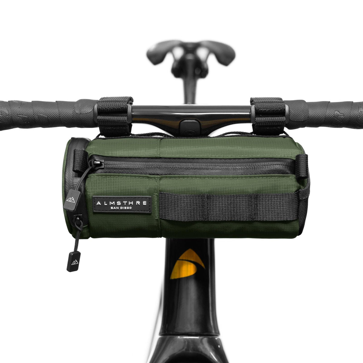 ALMSTHRE Compact Bar Bag – Hunter Green | Hard-Shell Bike Handlebar Bag with 1