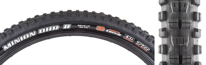Maxxis Minion DHR Rear II 3C/EXO/TR Tire 29x2.4 Bk Fold/60 3c/exo/tr 1