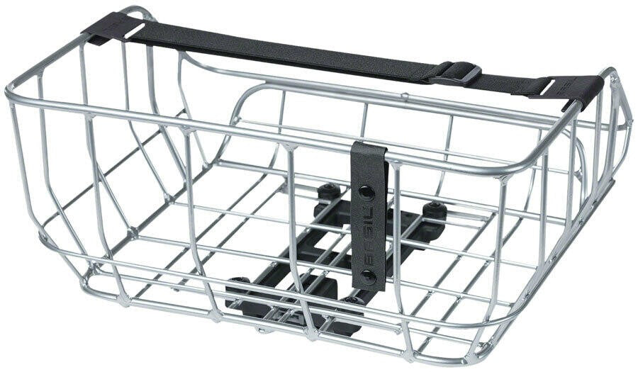 Basil Portland Rear Basket - MIK Mount Aluminum Silver 1