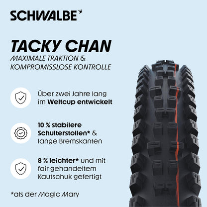 Schwalbe Tacky Chan Tire 29 x 2.40 Tubeless Fold Black Evolution Super Ground 2