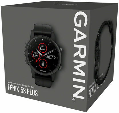 Garmin Fenix 5S Plus Sapphire Multisport GPS Smart Watch Black with Black Band 1
