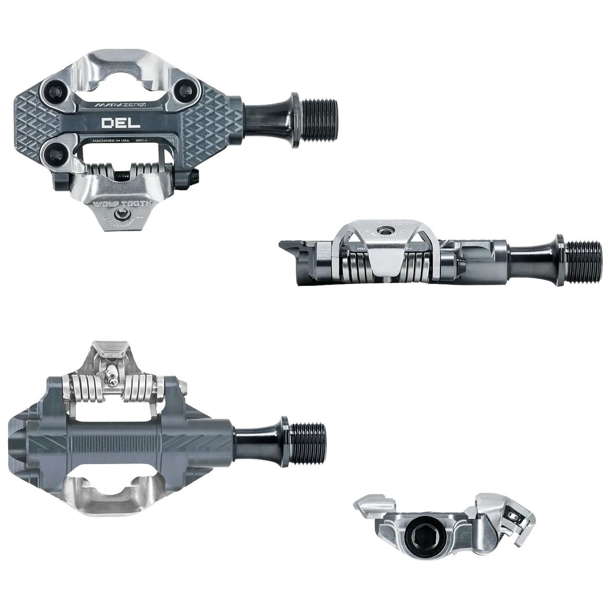 Wolf Tooth MK0 DEL Gravel Clipless Pedal Black 174g Aluminum Titanium Axle 2