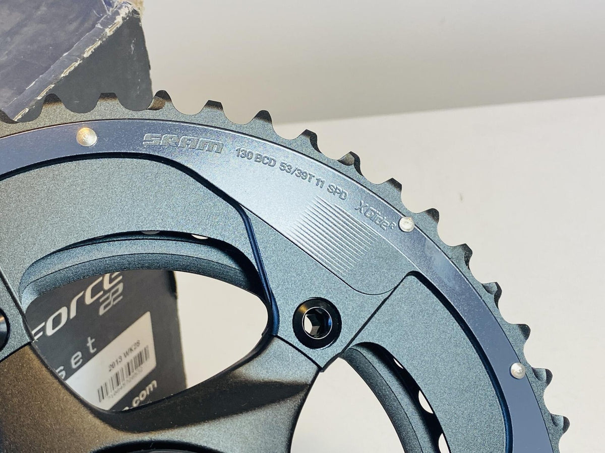 SRAM Force 22 Carbon Fiber 2x11s 175mm GXP Crankset 53/39t NOS w/o BB 4