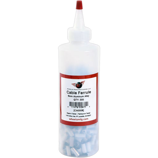 Wheels Manufacturing Alloy Cable Housing Ferrules 5mm Bottle of 300 1