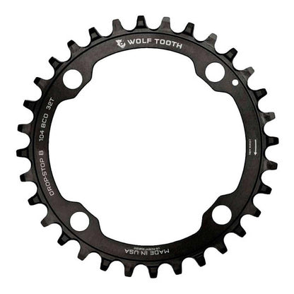 Wolf Tooth 104 BCD Chainring - 34t, 104 BCD, 4-Bolt, Drop-Stop B, Black 2